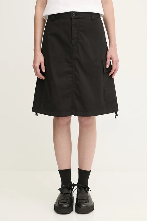 Carhartt WIP spódnica bawełniana W' Kingston kolor czarny mini prosta I035579.89GD