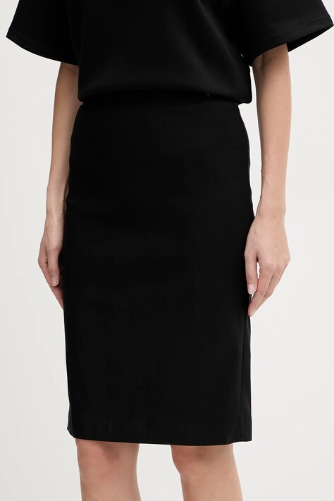 Guess fustă CRETA culoarea negru, midi, creion, W5BD84 W2362