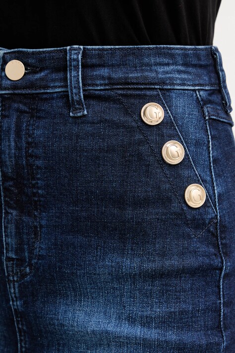 Guess spódnica jeansowa RILEY kolor granatowy midi ołówkowa W5BD1T D0791