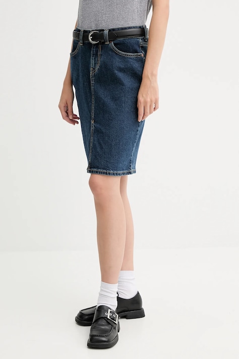 Rifľová sukňa Levi's modrá farba, mini, puzdrová, 003Z6