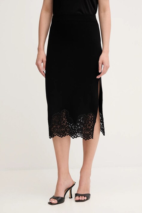 Twinset spódnica kolor czarny midi prosta 252TP3390