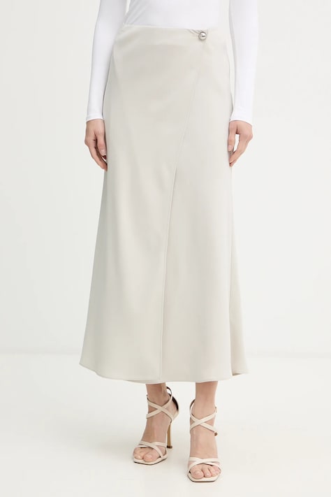 Armani Exchange spódnica kolor beżowy maxi prosta XW001243 AF16125