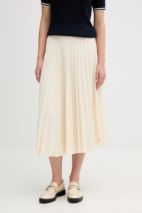 Юбка Tommy Hilfiger цвет бордовый midi расклешённая WW0WW48538