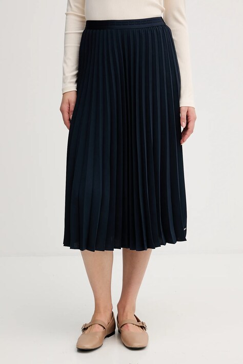 Спідниця Tommy Hilfiger колір бордовий midi розкльошена WW0WW48538