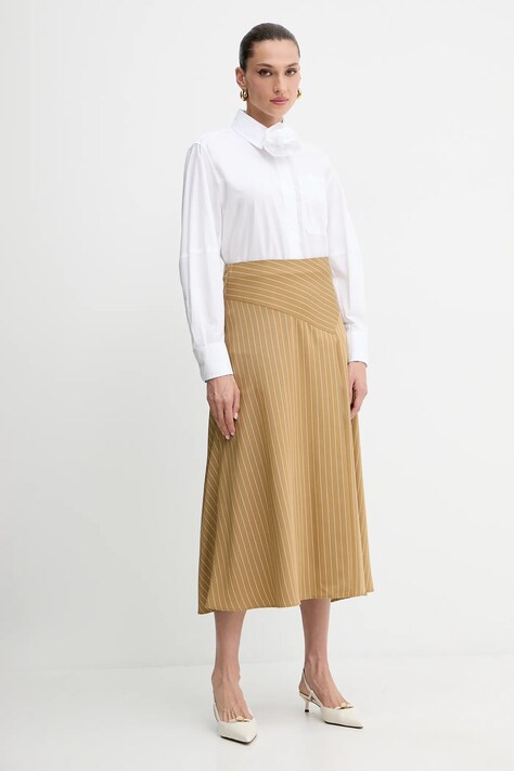 Sukně MAX&Co. zelená barva, midi, áčková, 2526106081200