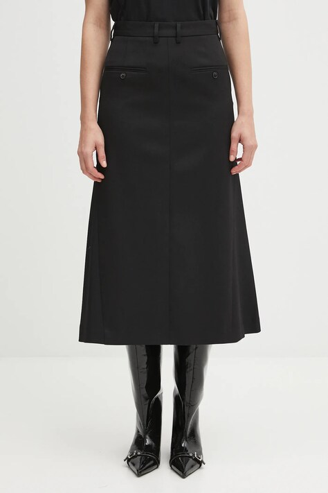MM6 Maison Margiela fustă de lână culoarea negru, mini, creion, S52MI0021.S47848.900