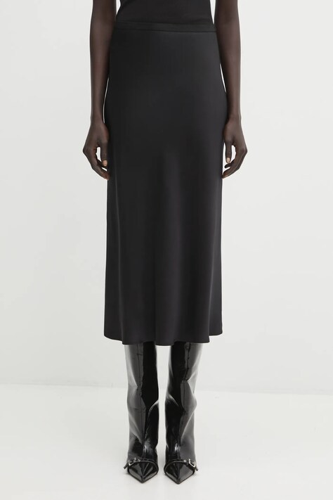 Anine Bing spódnica jedwabna bar kolor czarny midi rozkloszowana A.04.4001