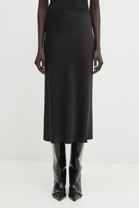 Anine Bing spódnica jedwabna bar kolor czarny midi rozkloszowana A.04.4001