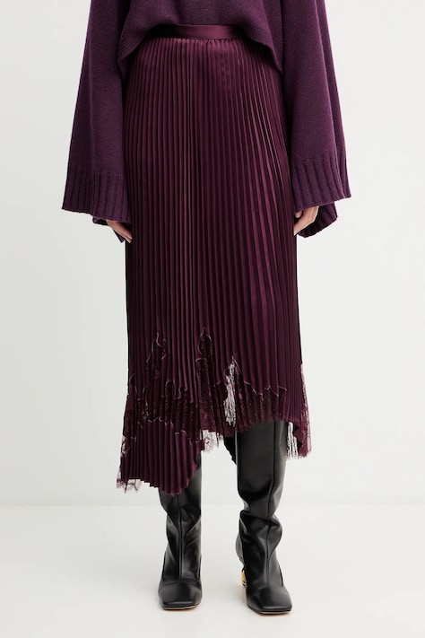 BOSS fustă culoarea bordo, midi, evazați, 50546594