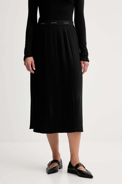 Φούστα Calvin Klein χρώμα: μαύρο, LV044D632G