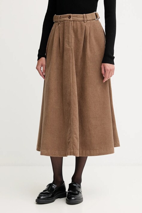 Barbour spódnica sztruksowa YASMIN midi rozkloszowana LSK0131