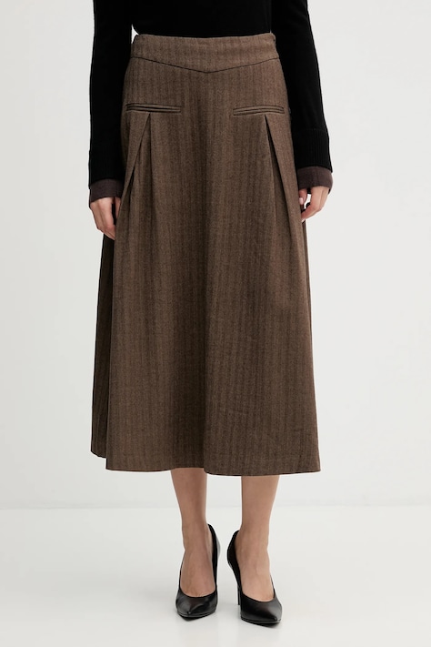 Φούστα Hoss Intropia χρώμα: καφέ, 8422466