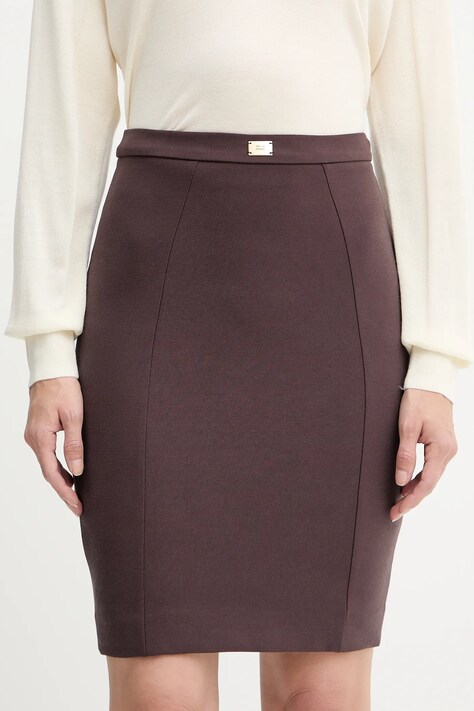 Elisabetta Franchi fustă culoarea bordo, mini, creion, GO14757E2
