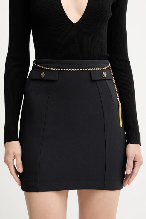Elisabetta Franchi fustă culoarea negru, mini, drept, GO14857E2