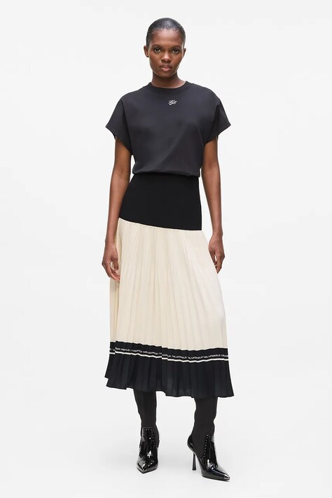 Karl Lagerfeld fustă culoarea negru, maxi, evazați, A4W12014
