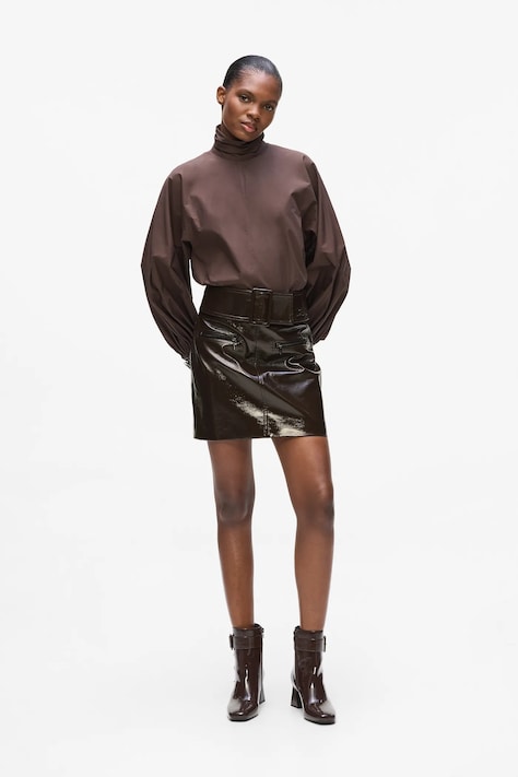 Sukně Karl Lagerfeld hnědá barva, mini, A4W12018