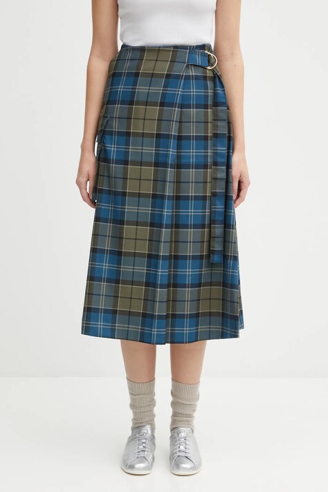 Barbour spódnica Wilma Maxi Skirt kolor niebieski midi rozkloszowana LSK0133GN71