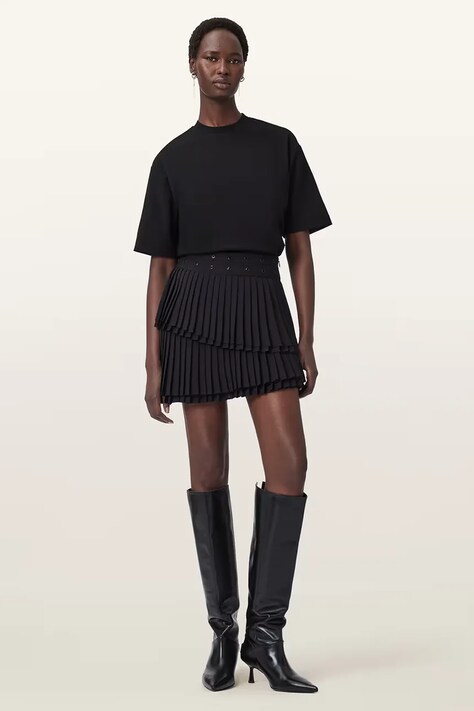 AllSaints spódnica OONA kolor czarny mini prosta W012RD