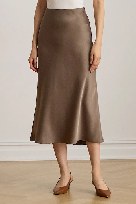 Lauren Ralph Lauren szoknya barna, midi, harang alakú, 200951232