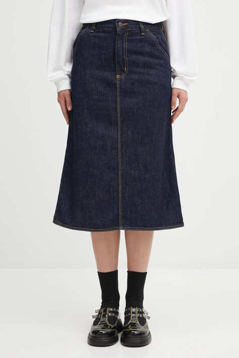 Carhartt WIP spódnica jeansowa W' Single Knee Skirt midi prosta I034224.102