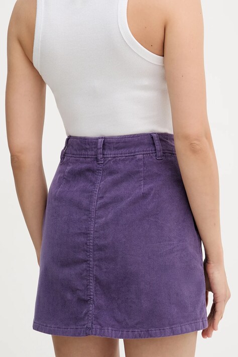 United Colors of Benetton spódnica sztruksowa kolor fioletowy mini prosta 41ULD005B