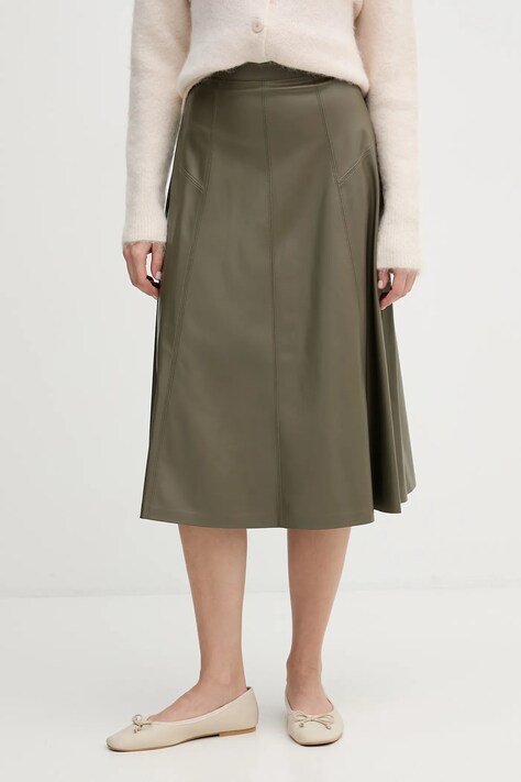 United Colors of Benetton spódnica kolor zielony midi rozkloszowana 4M3CD0059