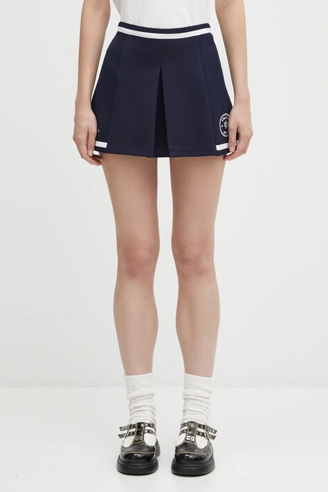 Sporty & Rich spódnica Eden Crest Embroidered Mila kolor granatowy mini rozkloszowana SK01160666BL107
