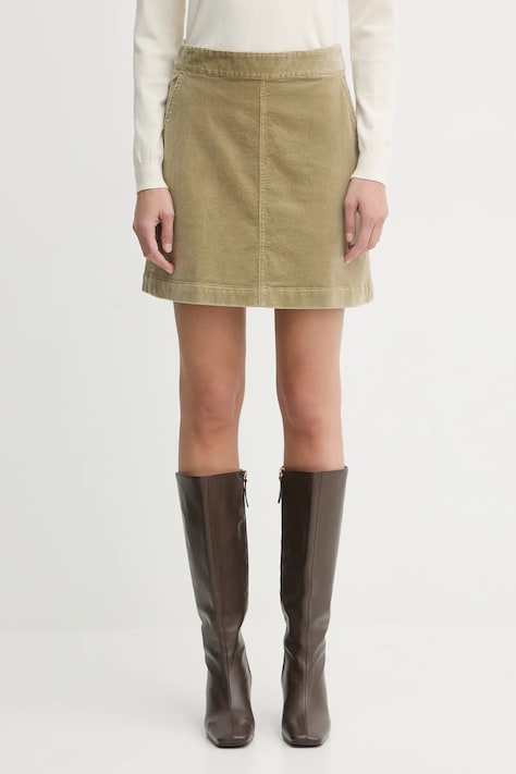 Marc O'Polo spódnica sztruksowa kolor zielony mini rozkloszowana 5000007099