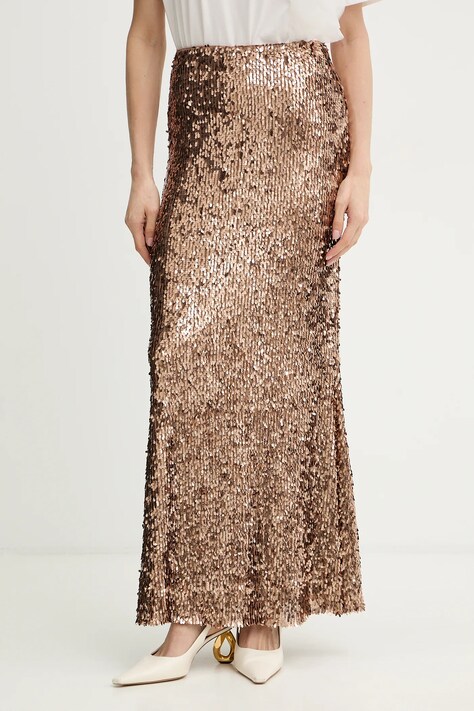 Haveone spódnica kolor brązowy maxi rozkloszowana GMA-P120