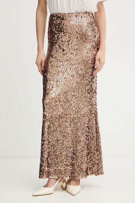 Haveone spódnica kolor brązowy maxi rozkloszowana GMA-P120