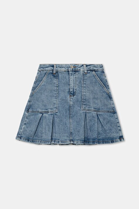 Guess spódnica jeansowa dziecięca kolor niebieski mini rozkloszowana J5YD03 D0200