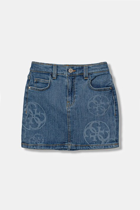 Guess spódnica jeansowa dziecięca kolor niebieski mini prosta J5YD07 D4MS0