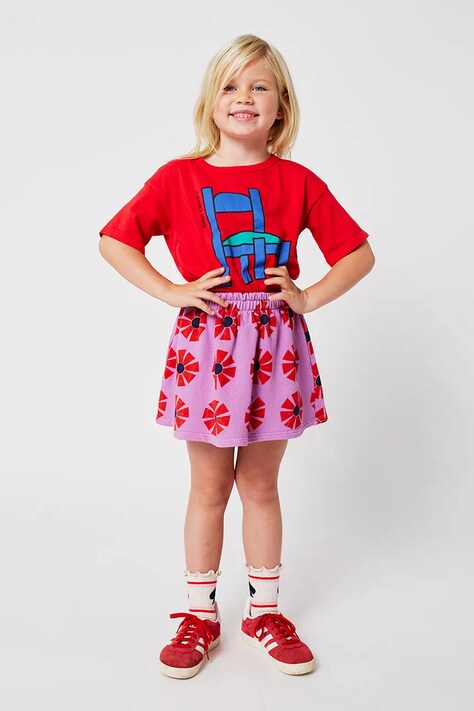 Dievčenská sukňa Bobo Choses Kaleidoscope fialová farba, mini, áčkový strih, 225AC101