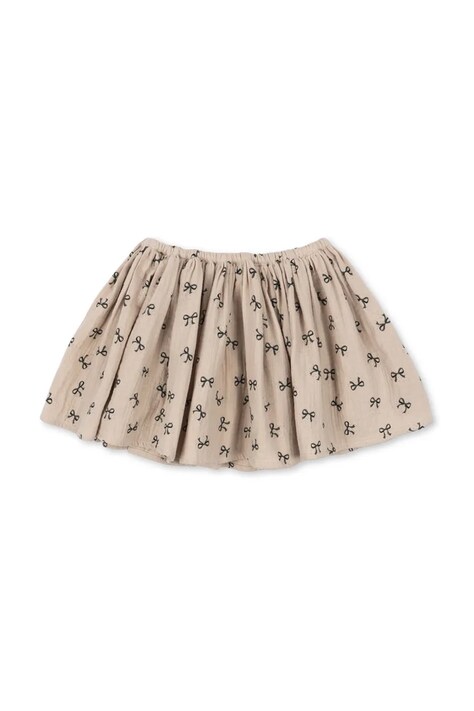 Детска памучна пола Konges Sløjd COCO SKIRT GOTS в бежово къса разкроена KS103761