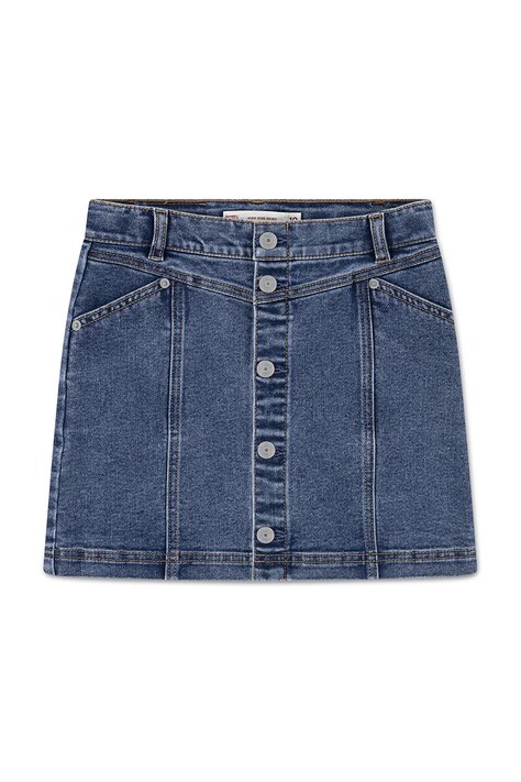 Levi's spódnica dziecięca BUTTON FRONT SKIRT kolor niebieski mini prosta 3EN580