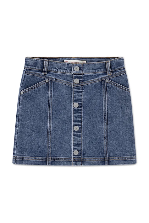 Dievčenská sukňa Levi's BUTTON FRONT SKIRT modrá farba, mini, rovný strih, 3EN580