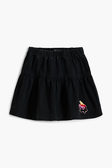 Dievčenská sukňa Desigual čierna farba, mini, áčkový strih, 25WGFD02