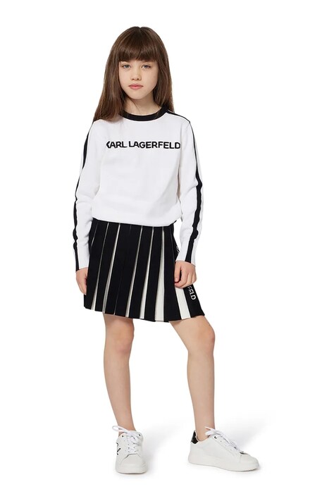 Karl Lagerfeld fusta fete culoarea negru, mini, evazati, Z30589