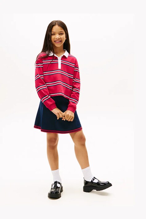 Дитяча спідниця Tommy Hilfiger колір синій mini пряма KG0KG08913