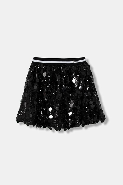 Дитяча спідниця Guess колір чорний mini розкльошена J5BD04 K1220