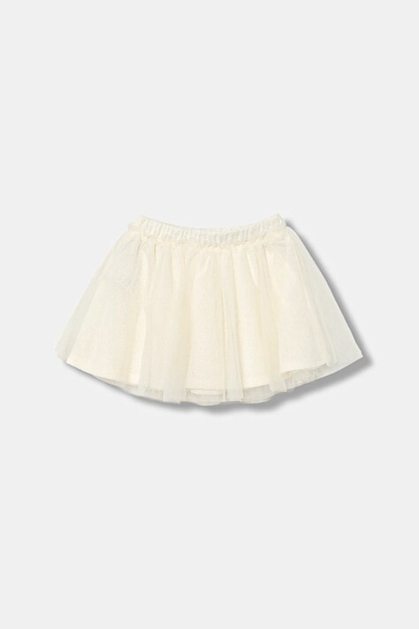 Детска пола United Colors of Benetton в бежово къса разкроена 4JACG0019