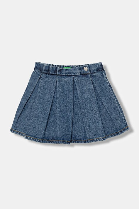 Dětská riflová sukně United Colors of Benetton modrá barva, mini, áčková, 488PG0018