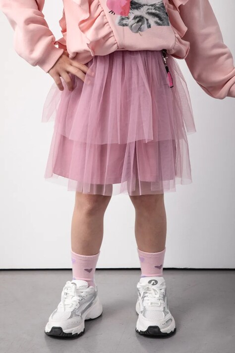 Coccodrillo spódnica dziecięca kolor różowy mini rozkloszowana CRAFT PUNK GIRL KIDS
