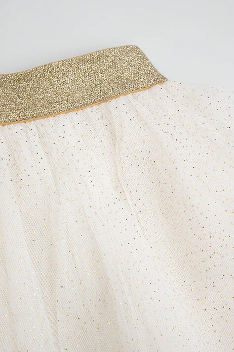 Coccodrillo spódnica dziecięca kolor beżowy mini rozkloszowana WINTER COSY GRIL KIDS