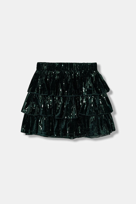 Dětská sukně United Colors of Benetton zelená barva, mini, áčková, 4OZGC002M