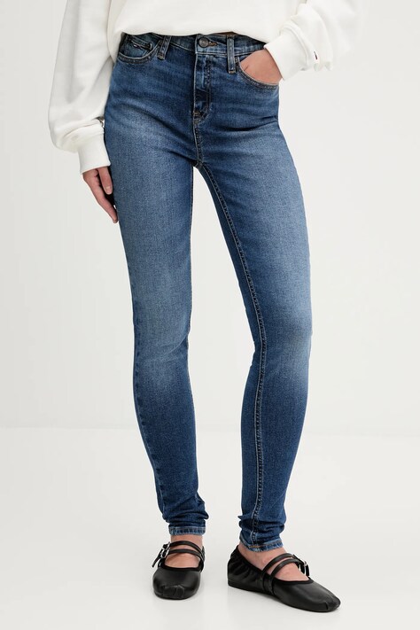 Tommy Jeans jeansy damskie kolor granatowy DW0DW21740