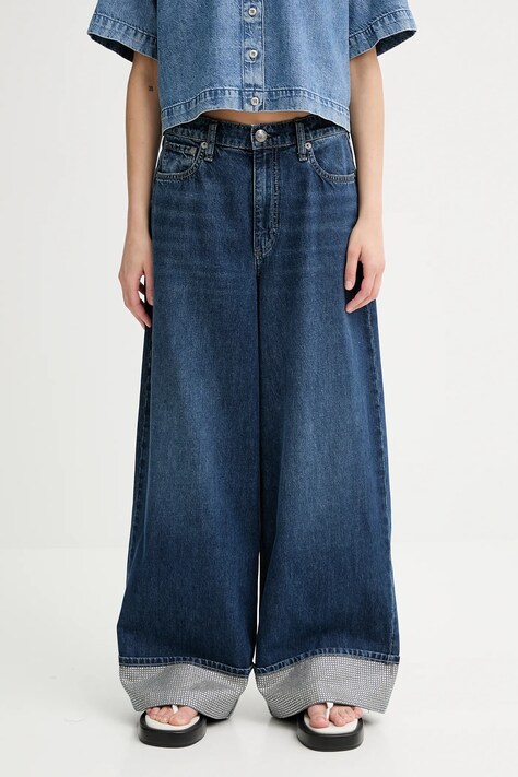 Rag & Bone jeansy bawełniane damskie kolor niebieski WDD25P1010RGDJ