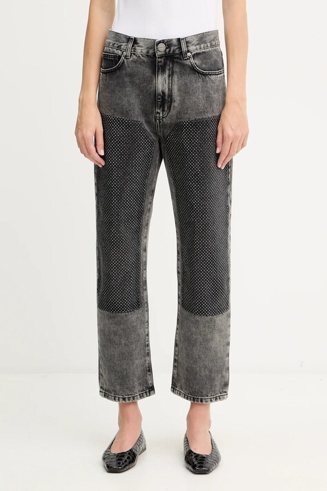 Pinko jeansy bawełniane damskie high waist 104635 A2W4