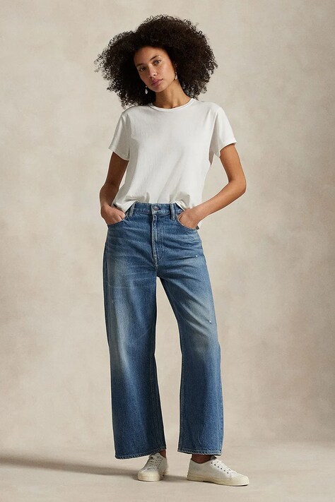 Polo Ralph Lauren jeans in cotone Wd Lg Crp Ankle Wide donna  211969377