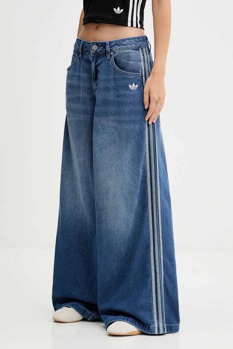 Τζιν παντελόνι adidas Originals Denim Wide Pant χρώμα: μπλε, JV7454